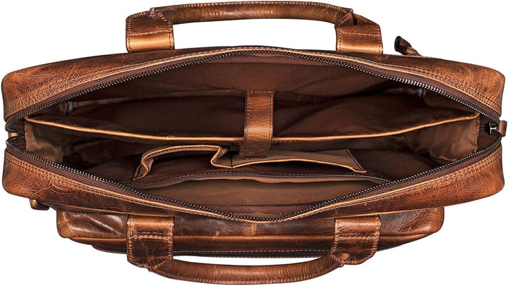 STILORD 'Leander' Umhängetasche Leder Gross Arbeitstasche Aktentasche Business Herren und Damen 15.6
