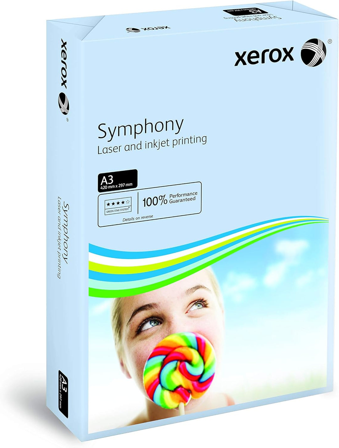 Xerox 003R91953 farbiges Druckerpapier Kopierpapier Symphony pastell, Din A3, 80 g/m², 500 Blatt, fü