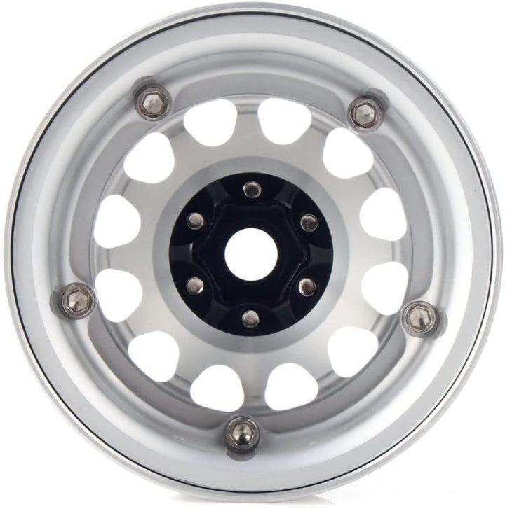 INJORA 4 Stücke 2,2 Beadlock Felgen Metall Räder Felge Set für 1:10 RC Rock Crawler Axial SCX10 RR10