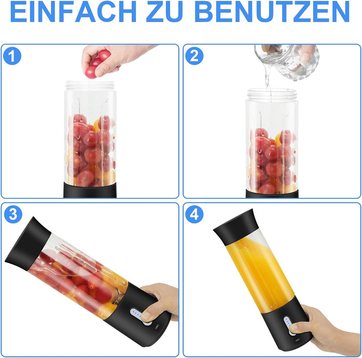 Tragbarer Mixer in persönlicher Grösse - 17 Unzen wiederaufladbarer 6-Blatt-Mixer-Becher | Reisemixe
