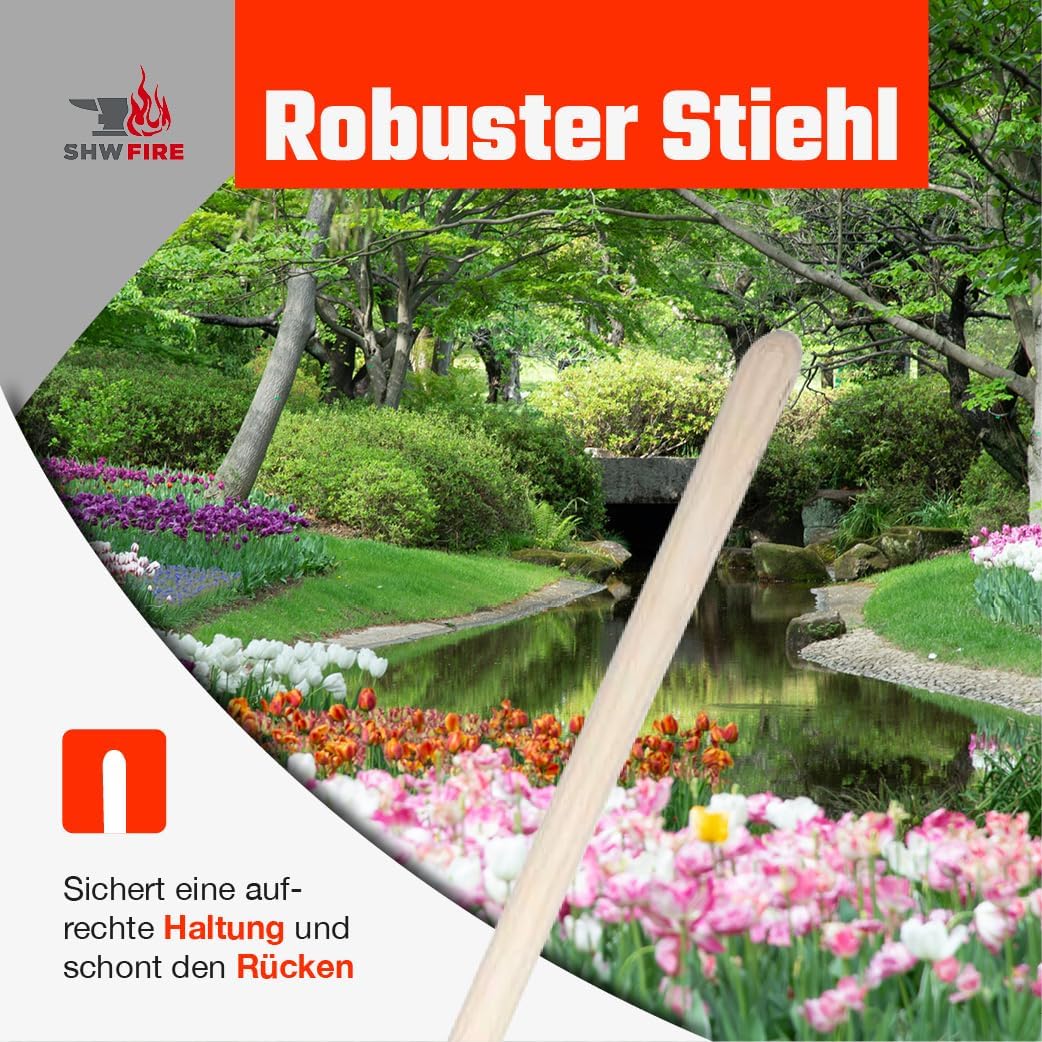 SHW-FIRE Kabelgrabenschaufel, 30x16cm, robuster Spezialstahl, Trittschutz, Profi Grabenschaufel