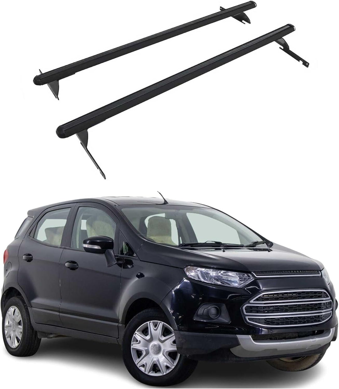 Dachträger Gepäckträger Relingträger kompatibel mit Ford Ecosport 2015-2023 Schwarz Alu 2X