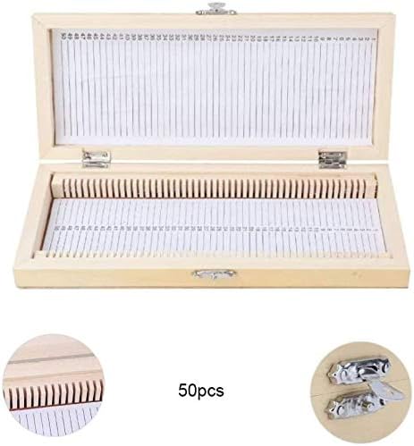 Aufbewahrungsbox für Holzdias zum Platzieren vorbereiteter Objektträger, Metallschnalle Pure Solid W