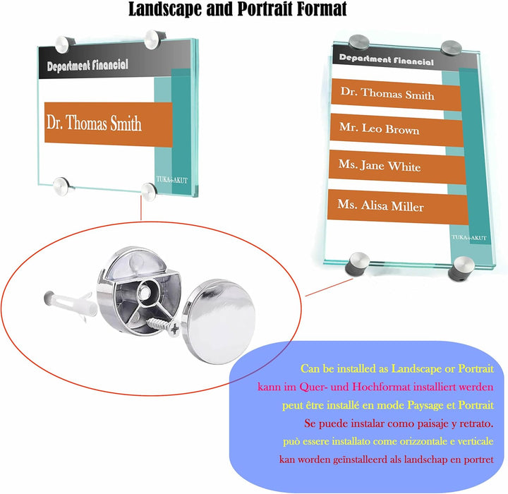 TUKA-i-AKUT Büro Türschild A3, Klare Acryl Info Sign Halter Transparent, Büroschild zum selbst besch