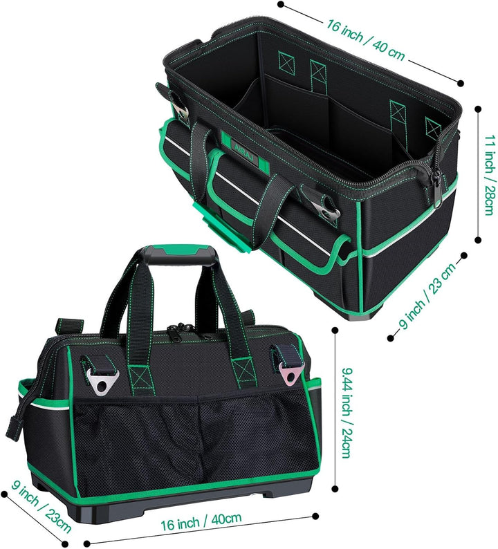 AIRAJ 16“ Mesh Pocket Werkzeugtasche Mit Reflective Strips,Werkzeugtaschen mit Weitem Mund mit 15 Ta