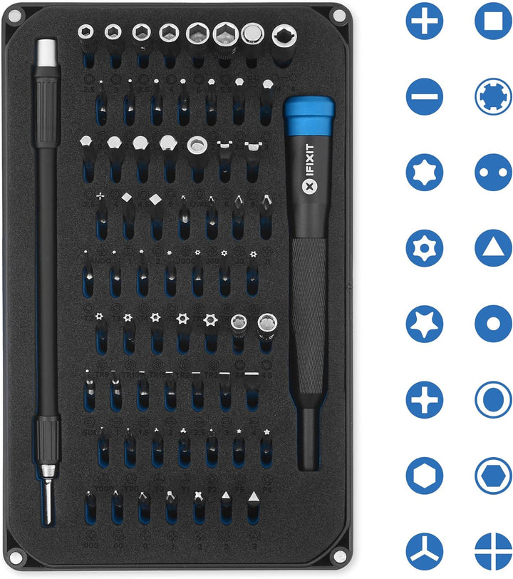 iFixit Mako Precision Bit Set, Bit-Kit mit 64 Bits (4 mm) und Präzisions-Schraubendreher für die Rep