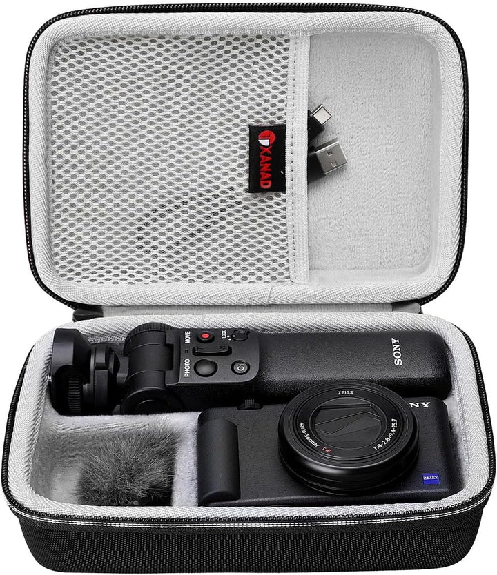 XANAD Eva Reisetasche für Sony ZV-1 ZV-1II 2 Kamera mit Vlogger Zubehör-Kit Stativ und Mikrofon - Re