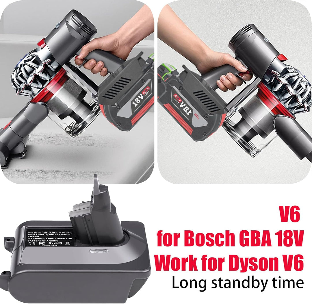 Universal V6 Akku-Adapter für Dyson, kompatibel mit Bosch Professional 18V GBA System Akku, Mehrzwec