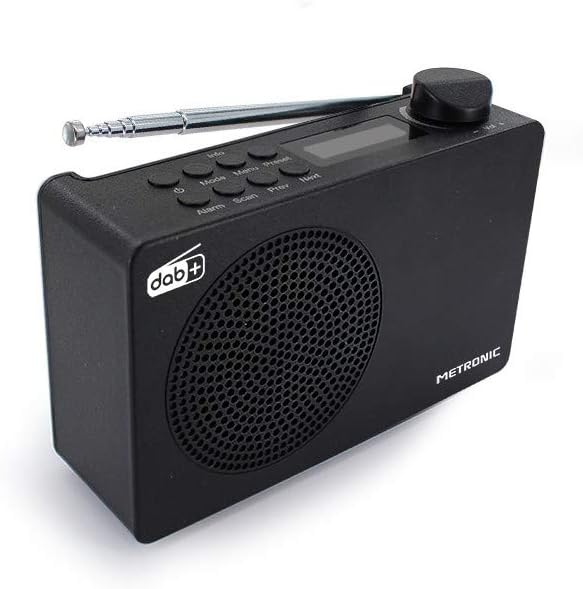 Metronic DAB Radio (DAB+ ,UKW, portabel, Blockdesign), Schwarz, 477231, Schwarz