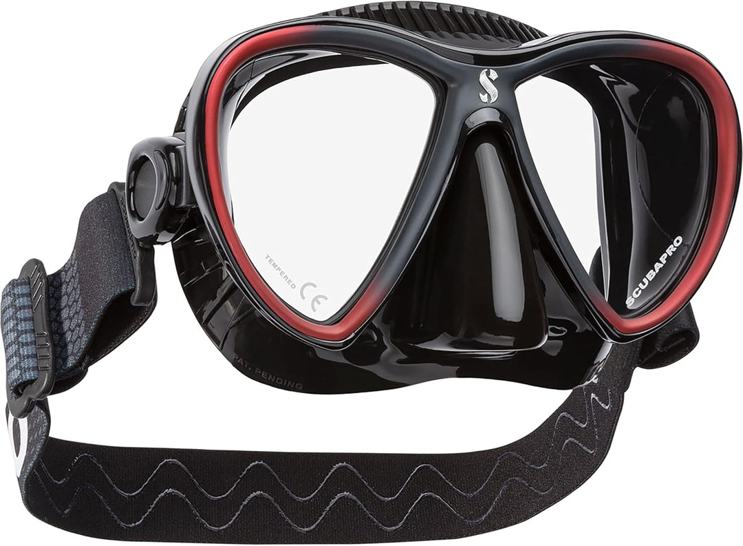 Scubapro Synergy Twin Mask with Comfort Strap schwarz/rot, schwarz/rot