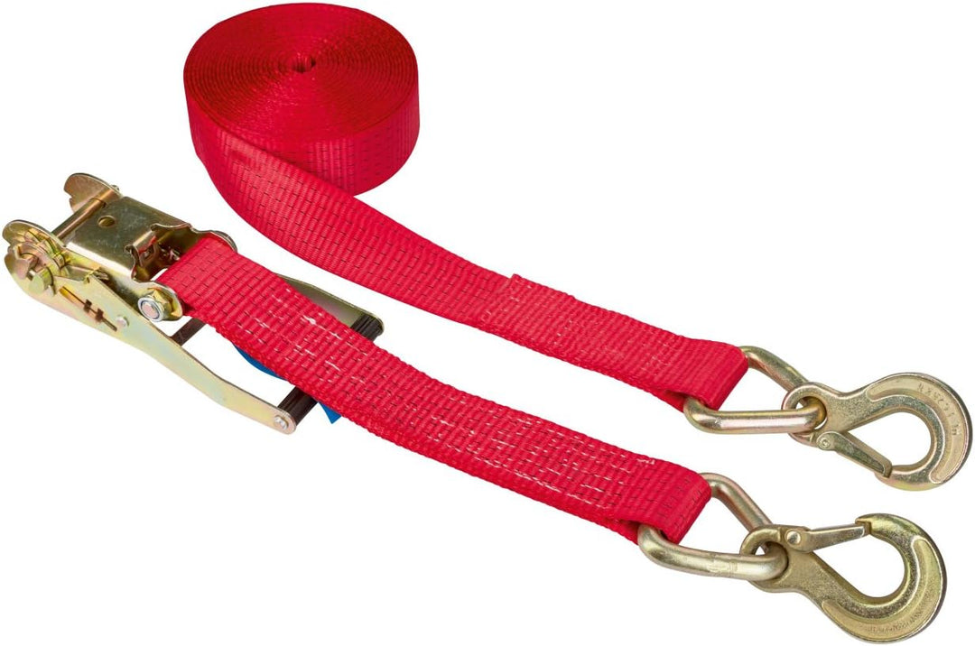 Kerbl 37179 Ratschenzurrgurt Ösenhaken, 2 teilig, 50 mm / 8 m, 5000 kg, rot