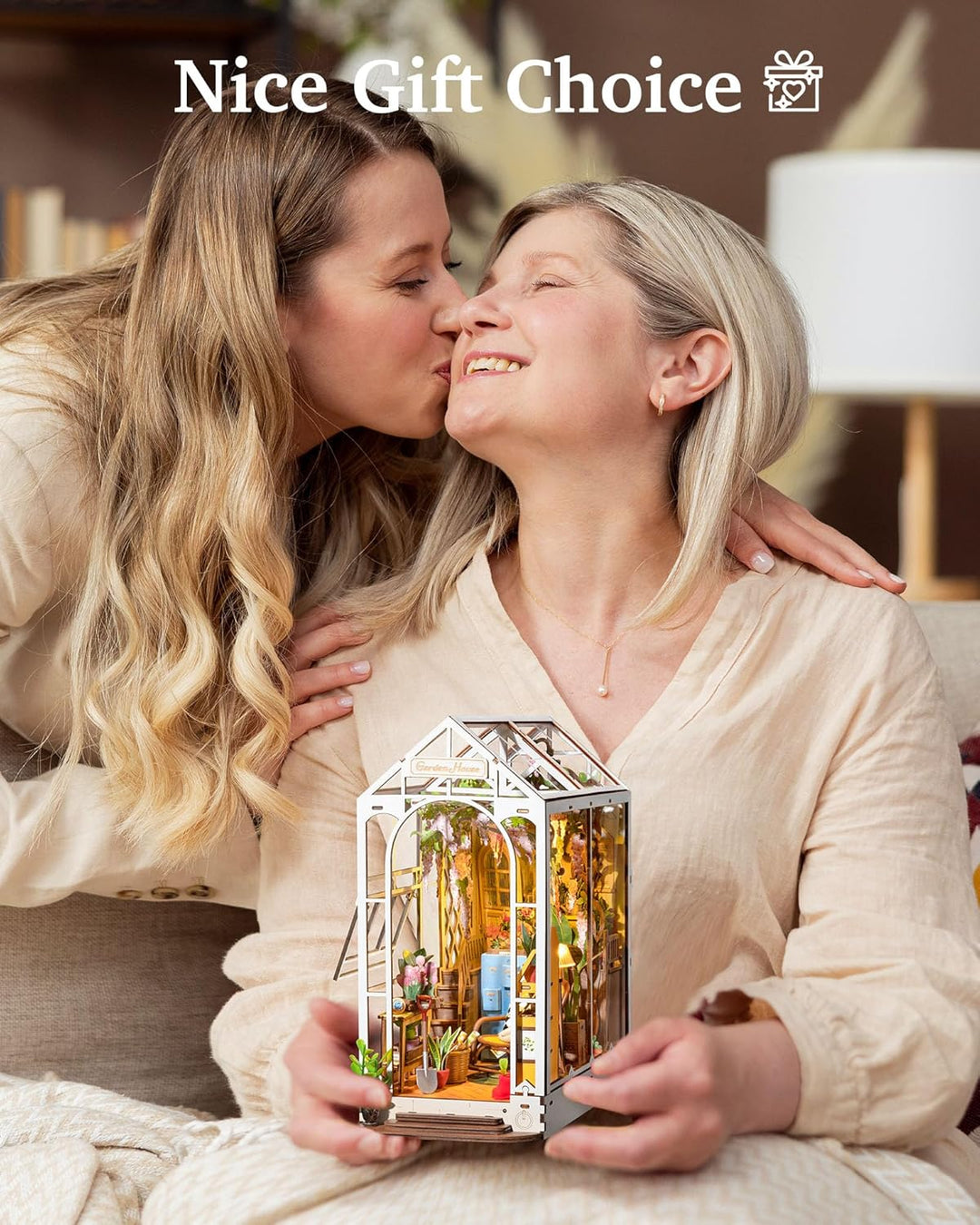 Rolife Book Nook Kit für Erwachsene DIY Miniature House mit LED-Licht für Buchstütze Bibliothek Büch