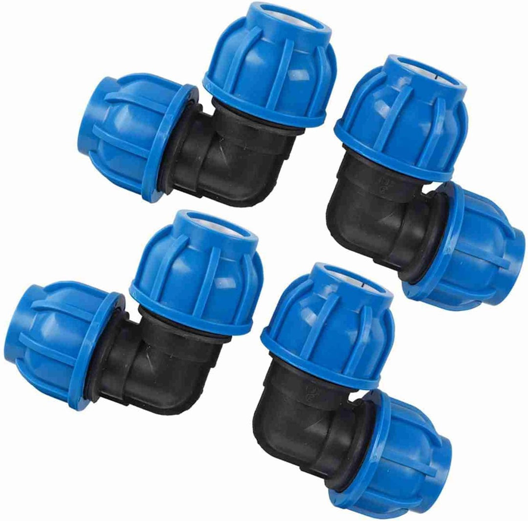 Garosa 4Pcs PE-Kunststoff 32mm Bis 32mm Winkelverbinder-Rohrfitting für PPR, PE, PVC und Andere Wass