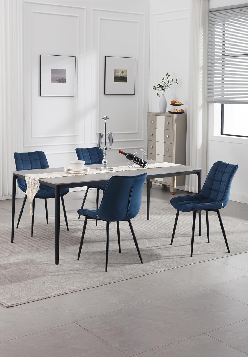 WOLTU 4 x Esszimmerstühle 4er Set Esszimmerstuhl Küchenstuhl Polsterstuhl Design Stuhl mit Rückenleh