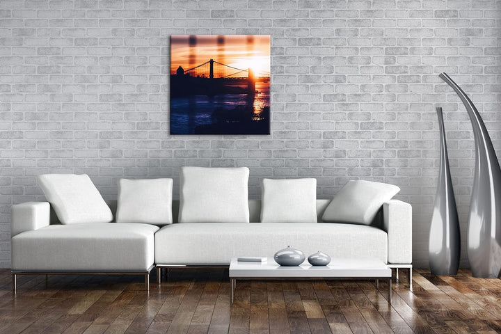 deyoli taumhafte Hängebrücke Format: 60x60 cm als Leinwandbild, Motiv fertig gerahmt auf Echtholzrah