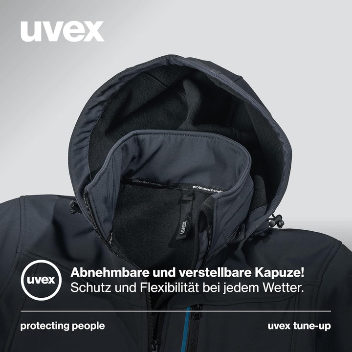 uvex tune-up Softshell-Arbeitsjacke - für Herren - Outdoorjacke 3XL Blau, 3XL Blau