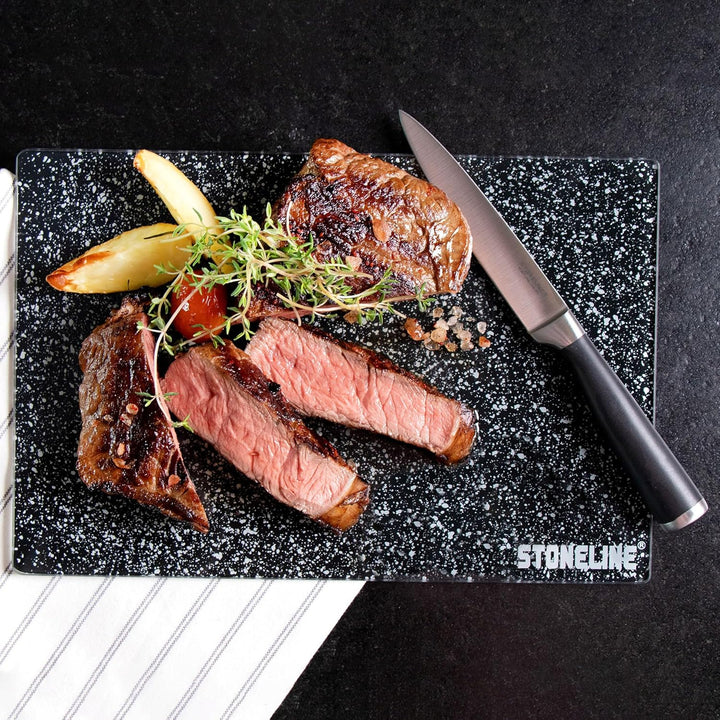 STONELINE® EXCALIBUR® Messerblock, bestückt, 6-teilig, rostfreier Spezialklingenstahl, Inklusive Sch