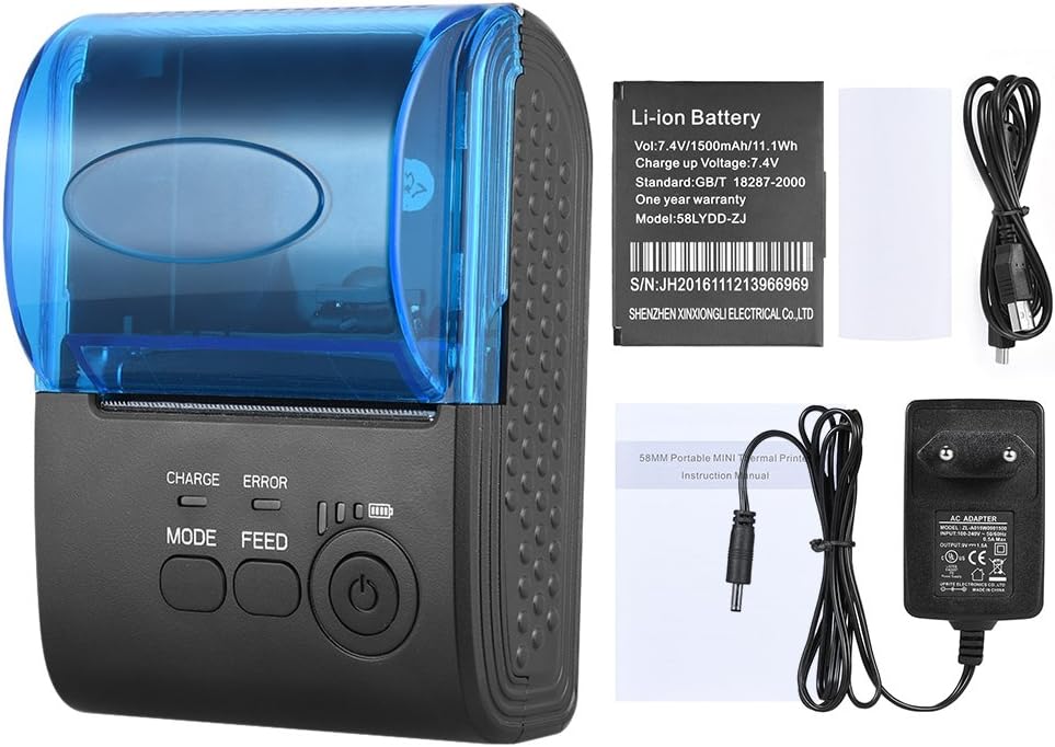 Bisofice POS-5805DD Thermodrucker für Ticket-Codes Mini Etikettendrucker 58mm Wireless USB Thermal P