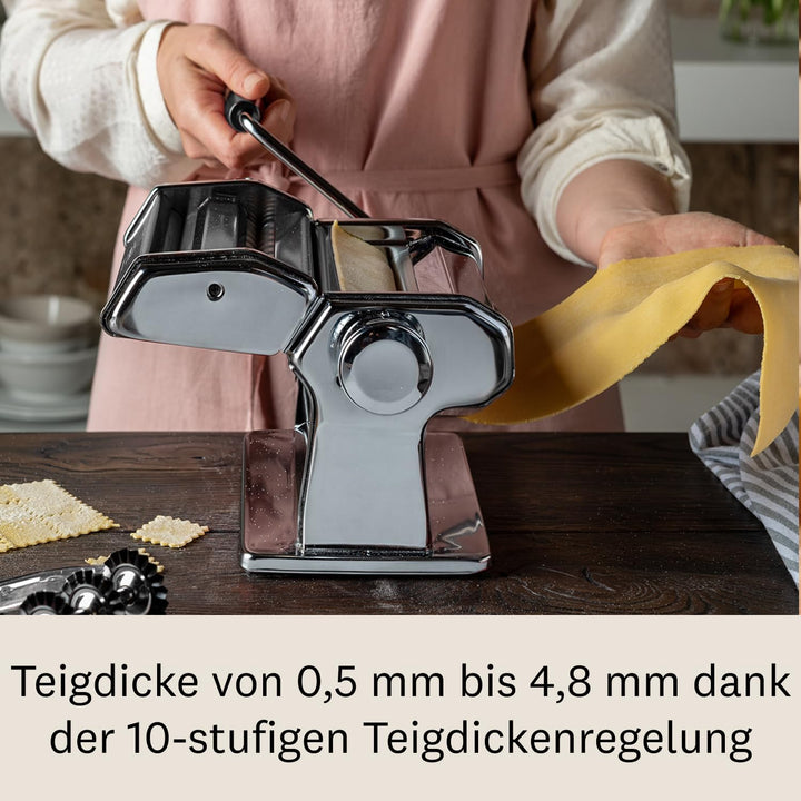 Marcato Multipast, Pastamaschinen-Set, verchromter Stahl, verschiedene Nudelformate, 20 x 20 x 15 cm