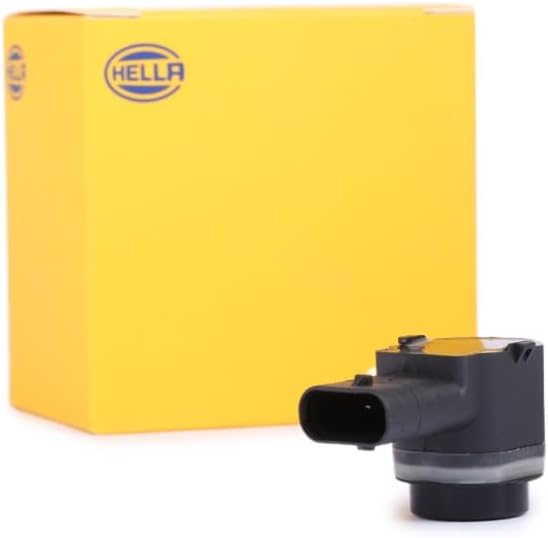 HELLA 6PX 358 141-051 Sensor, Einparkhilfe - gewinkelt - 3-polig - gesteckt - lackierbar - mit Befes
