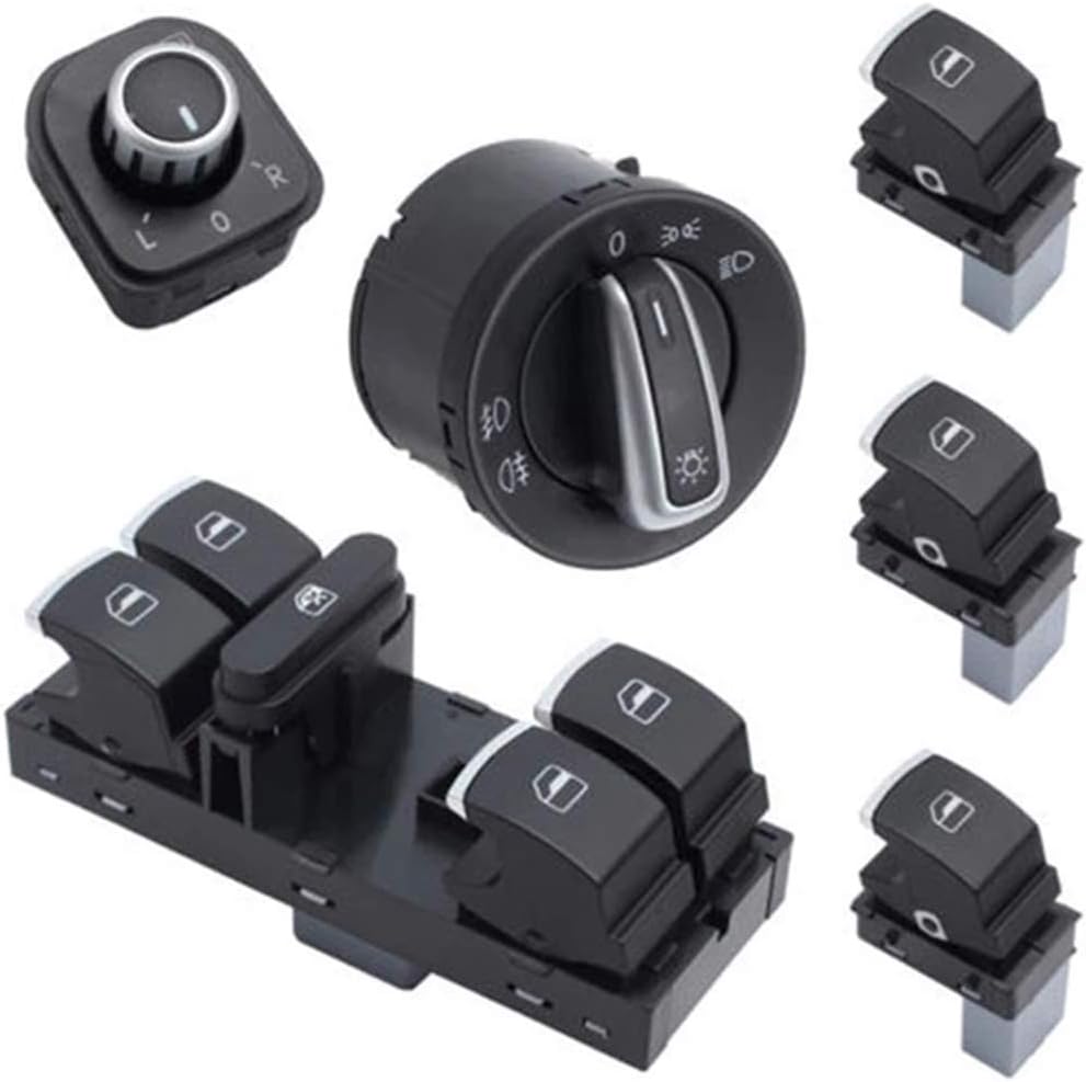 HZTWFC Fensterspiegel-Scheinwerferschalter Neu OEM # 5ND959565B 5ND959857 5ND959855 5ND941431A für V