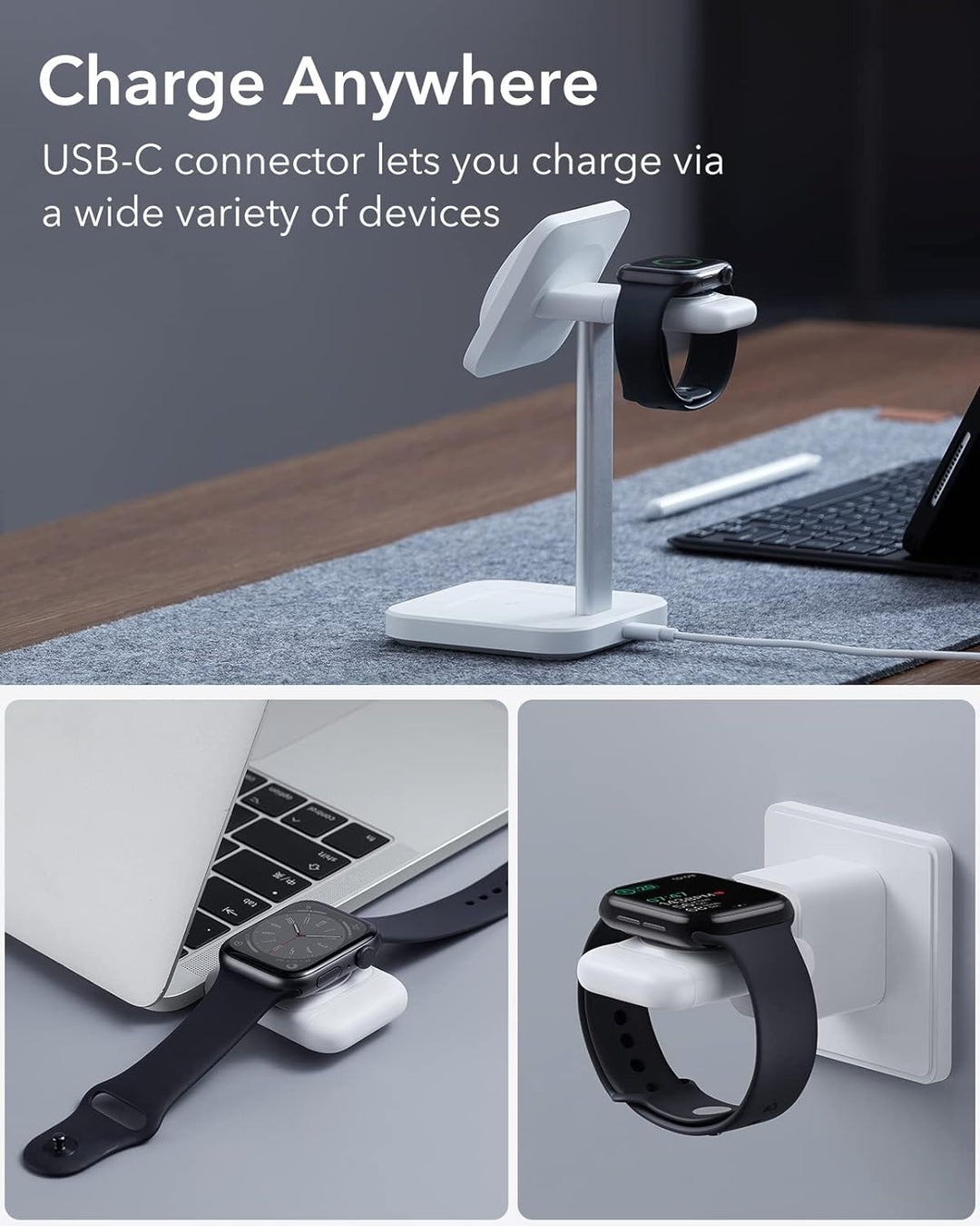 ESR Tragbares Ladegerät, Zertifiziert, klein & tragbar, Abdeckung, schnelle magnetische USB-C-Auflad
