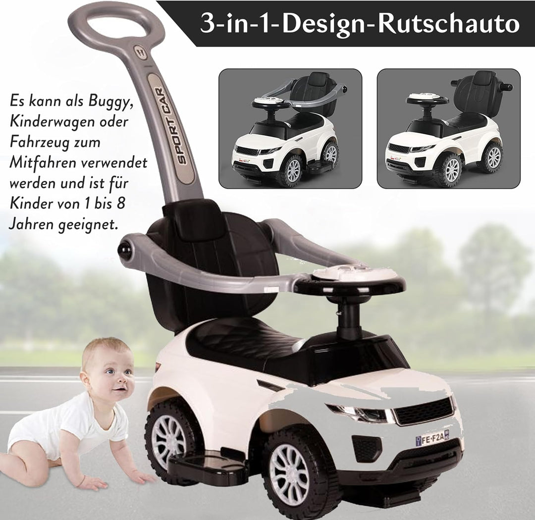 COIL Rutschauto ab 1 Jahr mit Schiebestange 614 W - Baby Car Rutschauto für Kinder - 3-in-1 Design -