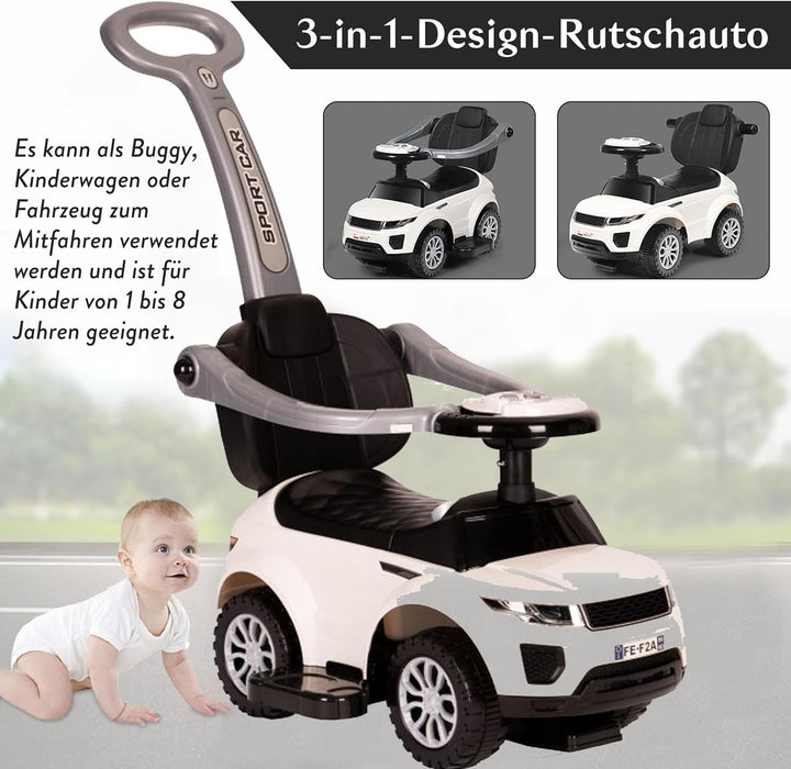 COIL Rutschauto ab 1 Jahr mit Schiebestange 614 W - Baby Car Rutschauto für Kinder - 3-in-1 Design -