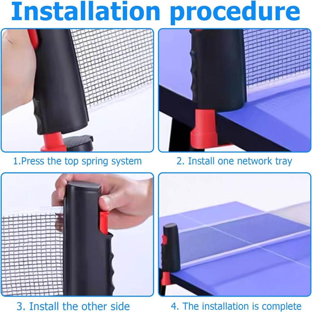 HOMURY Tischtennisschläger Set: Profi Tischtennis Set mit 2 Tischtennisschläger + Einziehbarem Netz