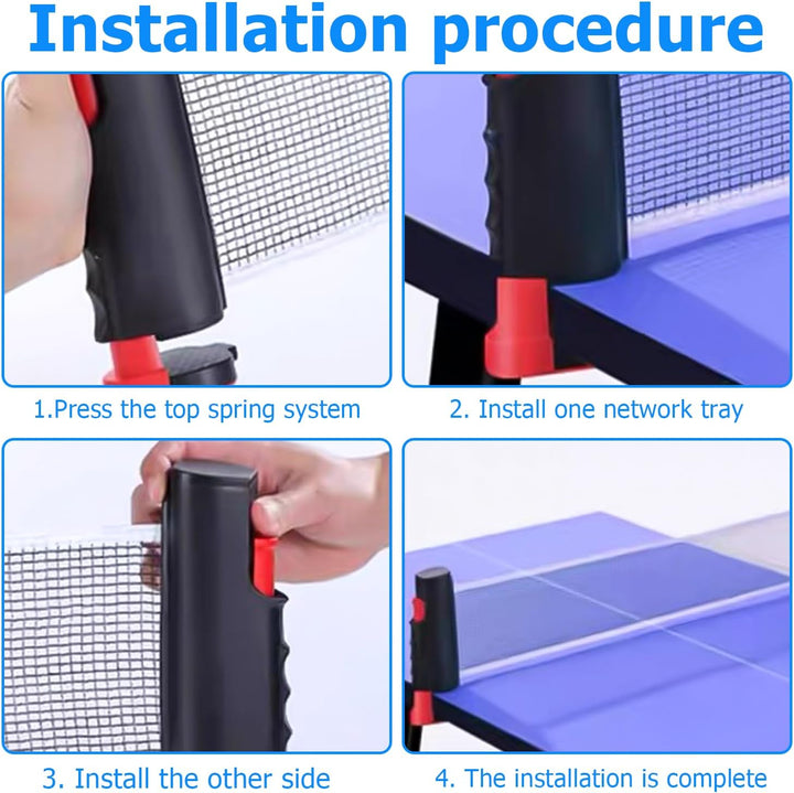 HOMURY Tischtennisschläger Set: Profi Tischtennis Set mit 2 Tischtennisschläger + Einziehbarem Netz