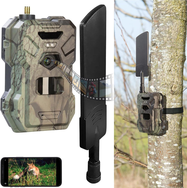 VisorTech Wildkamera mit Simkarte: 4G/LTE-Wildkamera mit 2K-Auflösung, 30 MP, PIR-Sensor, No-Glow-IR