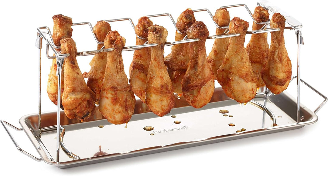 Hähnchenschenkel-Halter Grill-Zubehör Halterung Edelstahl für 12 Hähnchen-Keulen perfekt gegrillte C
