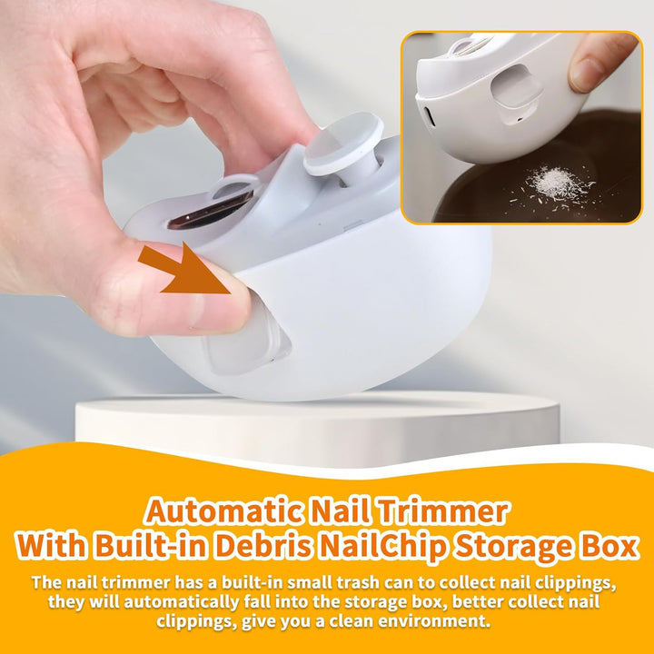 Elektrischer Nagelknipser mit Licht und 2 Geschwindigkeiten, 2-in-1-Design automatischer Baby-Nagels