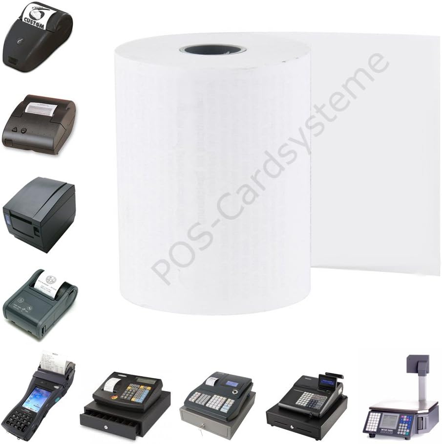 50 Stück Thermorollen im Karton 80mm x 80m x 12mm für Partner-Tech RP-320 / Kassenrollen/Bonrollen