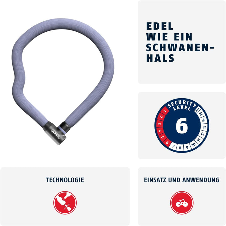 ABUS Kettenschloss Goose Lock 4204K - biegsames, klapperfreies Fahrradschloss aus gehärtetem Stahl -