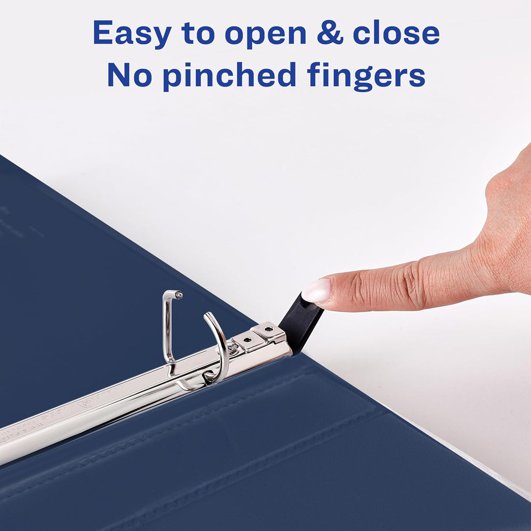 Avery Robuster 3-Ringbuch, 2,5 cm One-Touch-schräger Ring, für 21,6 x 27,9 cm Papier, 4 marineblaue