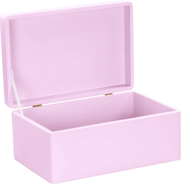 LAUBLUST Grosse Holzkiste mit Deckel - 30x20x14cm, Rosa, FSC® | Allzweck-Kiste aus Holz - Aufbewahru