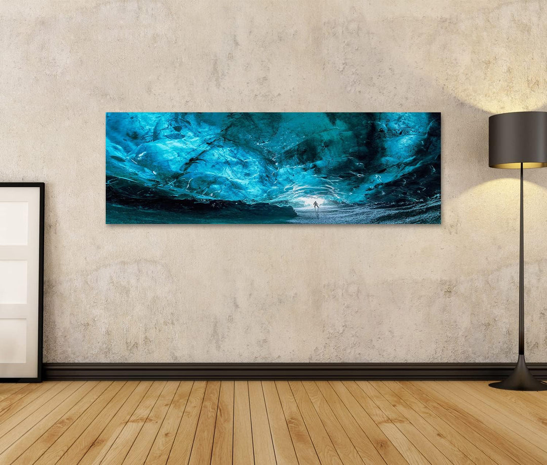 islandburner Bild auf Leinwand Eishöhle Island Vatnajokull Gletscher Bilder Wandbilder Poster HFPR-P