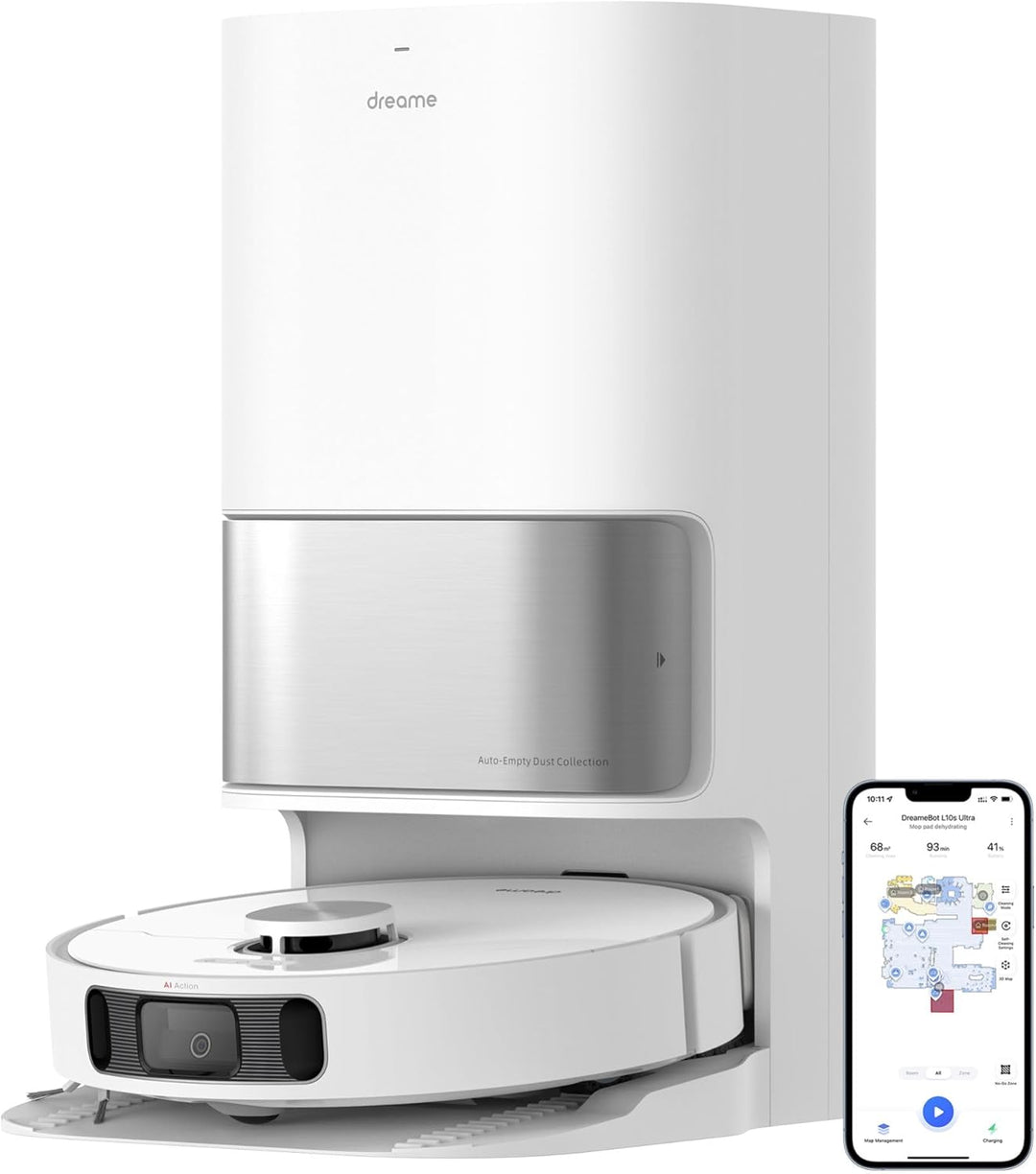 Dreame L10s Ultra Saugroboter mit Wischfunktion und automatische (Staubentleerung, Wischpads Selbstr