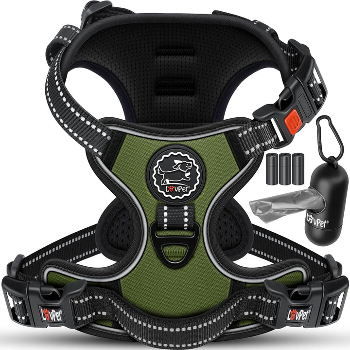 Lovpetยฎ Hundegeschirr ohne Zug & wรผrgen fรผr grosse Hunde atmungsaktiv & weich Brustgeschirr reflekti