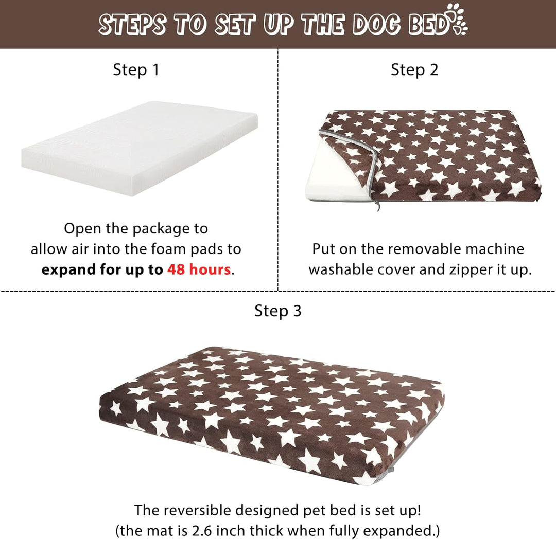 VANKEAN Hundebett Wasserdicht Hundekissen Waschbar mit Abnehmbarer Innenfutter Sommer und Winter, Fl