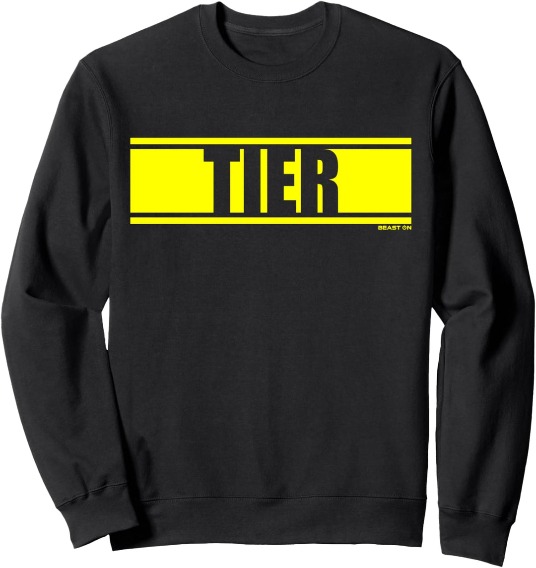 Tier Gelb Gym Fitness Workout gelbe Schrift Druck Motiv Sweatshirt