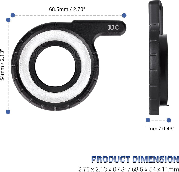 JJC Makro LED Lichtleitring für Olympus Tough TG-7 TG-6 TG-5 TG-4 TG-3 TG-2 TG-1 TG7 TG6 TG5 Kameras