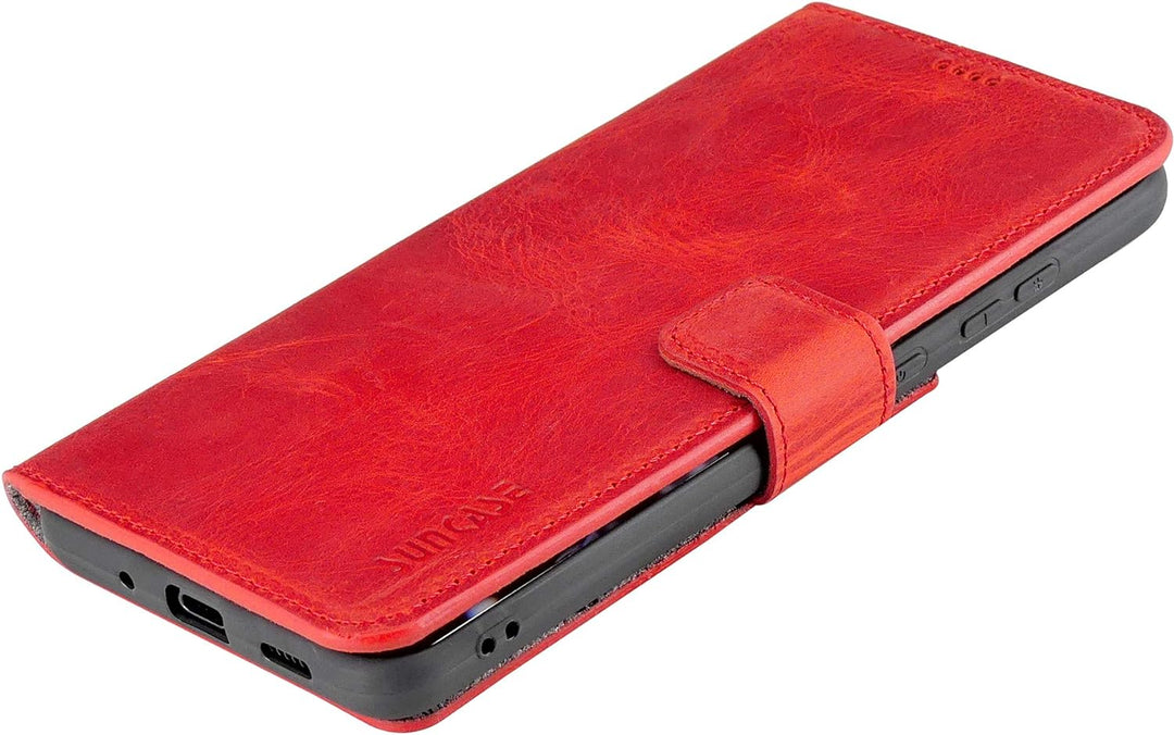 Suncase Book-Style Hülle kompatibel mit Samsung Galaxy S20 Ultra Leder Tasche (Slim-Fit) Lederhülle