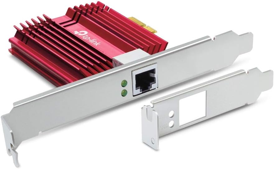 TP-Link Archer TX401 10Gbit/s PCIe-Adapter (CAT6A-Ethernet-Kabe, Kühlkörper, kompatibel mit Windows