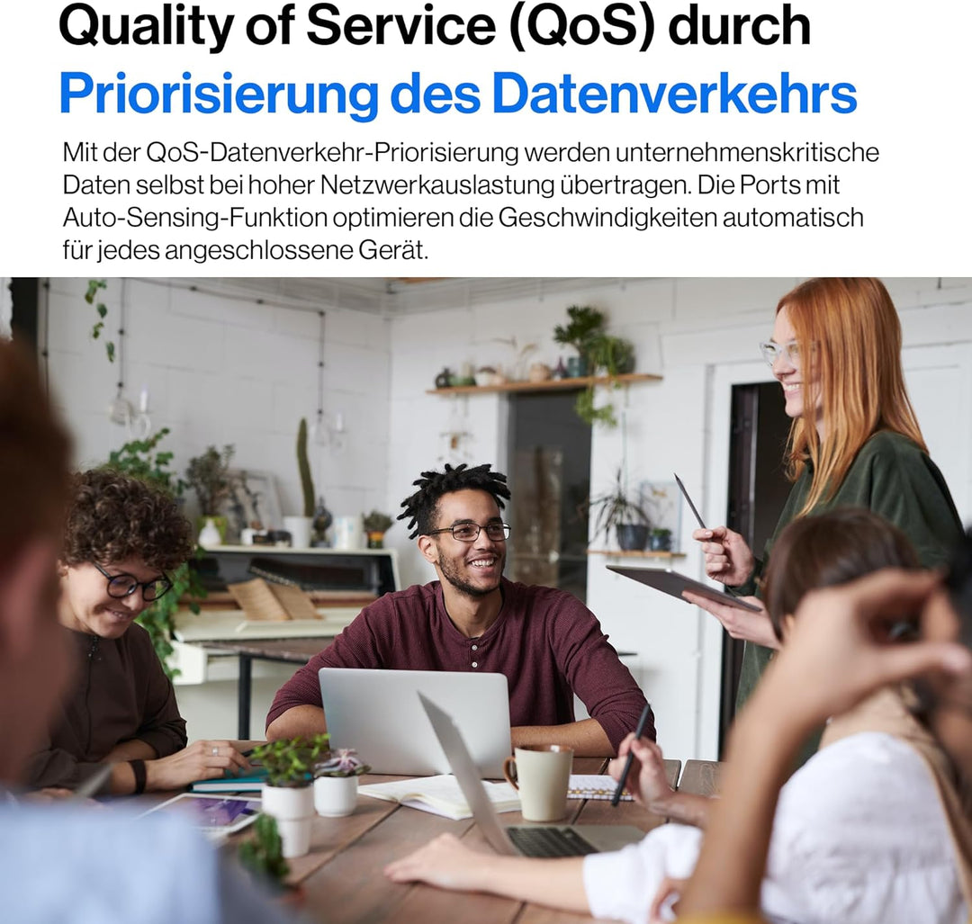 Linksys LGS108-EU 8-Port Unmanaged Gigabit-Netzwerk-Switch – Ethernet-Switch/Hub mit Metallgehäuse,