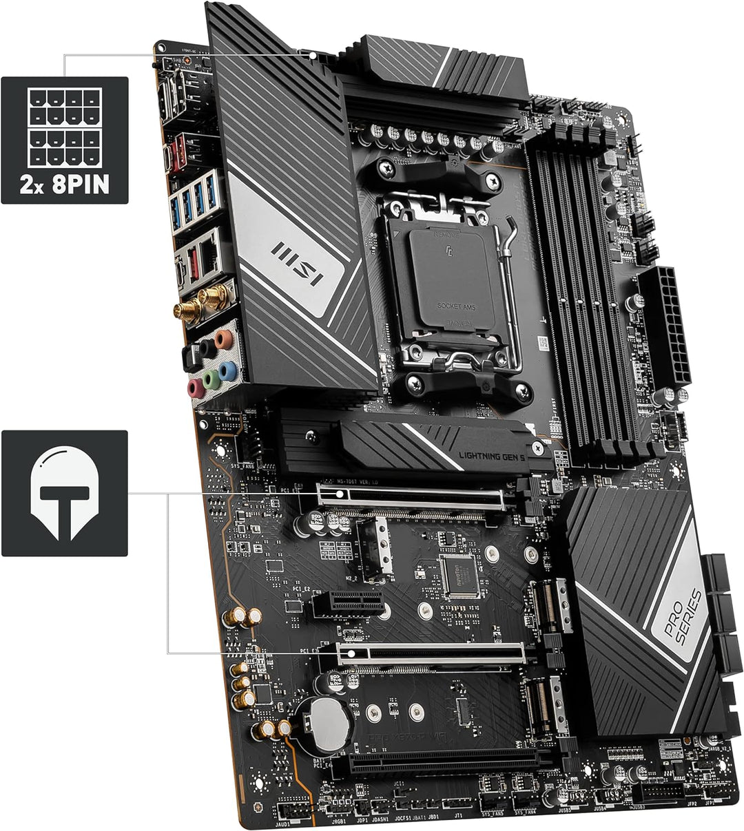 MSI PRO X670-P WiFi Mainboard, ATX - Unterstützt AMD Ryzen 7000 Serie Prozessoren, AM5-14 Duet Rail