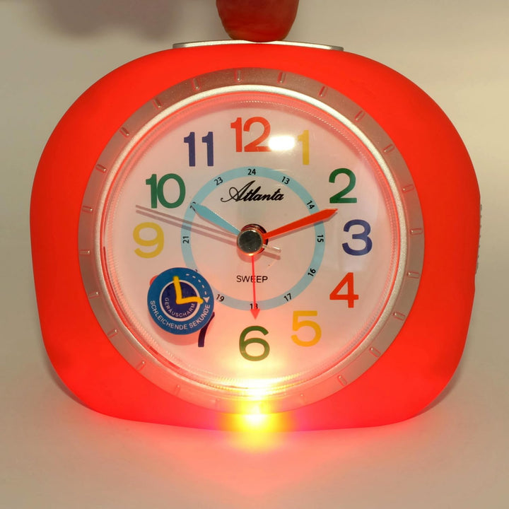 Kinderwecker Mädchen ohne Ticken Rot Orange Analog - 1966-1, Orange