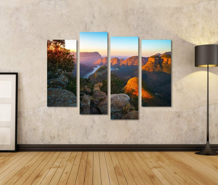 islandburner Bild auf Leinwand Drei Rondavels Blyde Canyon Sonnenuntergang Südafrika Ansicht Bilder