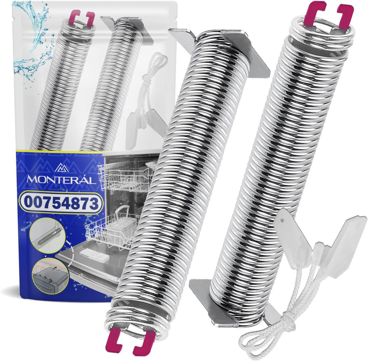 Reparaturset Feder in Rosa und Seilzug für Tür Geschirrspüler mit dem Originalcode 00754873 754873 f